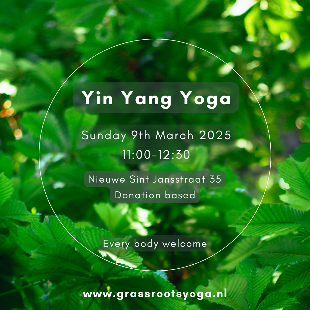 Yin Yang yoga class, Sunday 9th March, 11:00-12:30 @ Nieuwe Sint Jansstraat 35